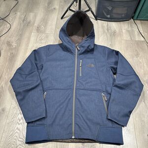 The North Face Men's L Navy Blue Apex Bionic 3 Softshell Hoodie Jacket Full Zip